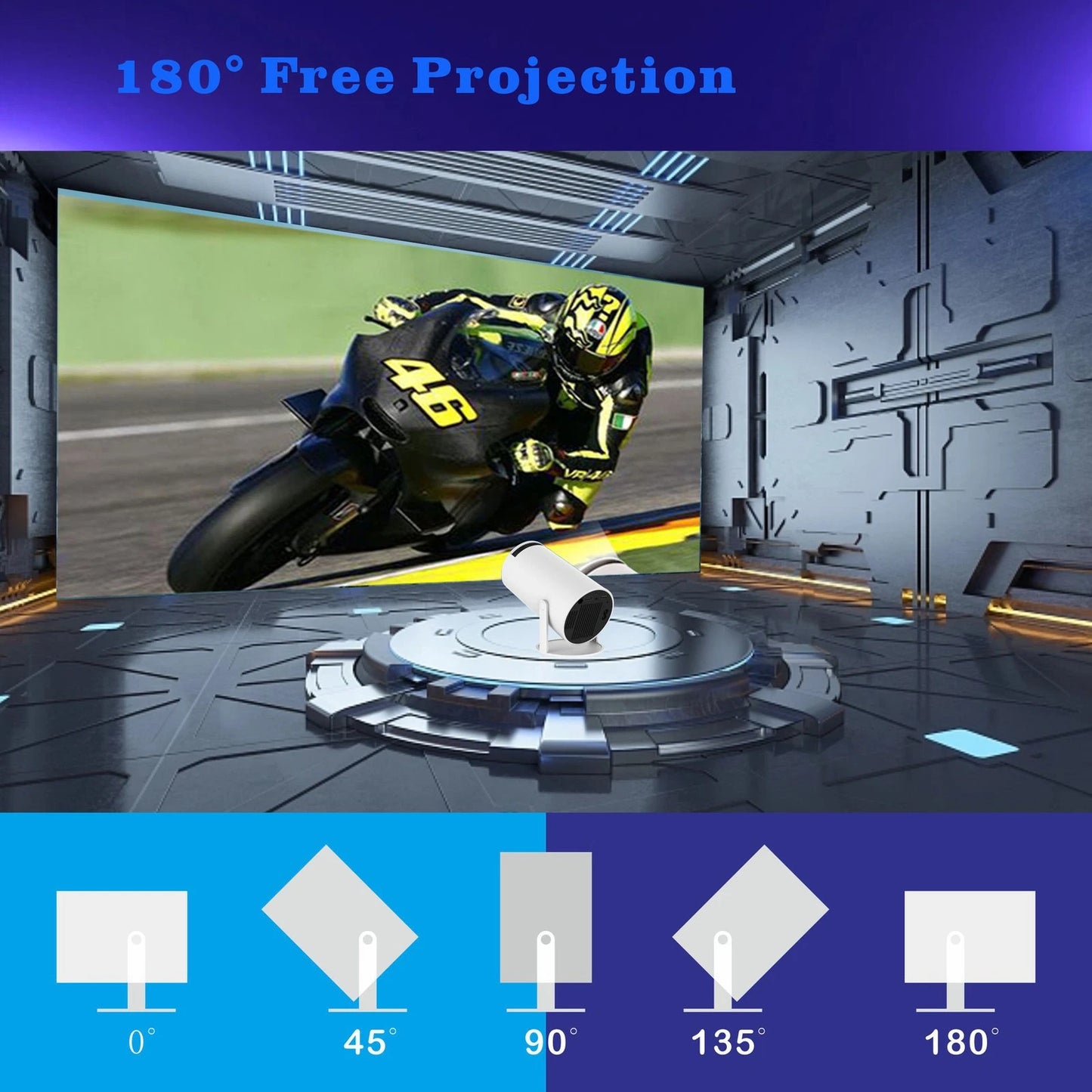 1080P 4K Mini Portable Wifi Bluetooth LED Projector Android Projector Theater