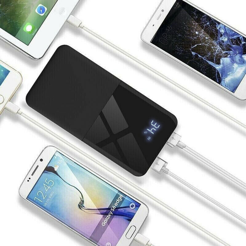 5000mAh Portable Power Bank Charger With LCD 2USB External Battery Pack