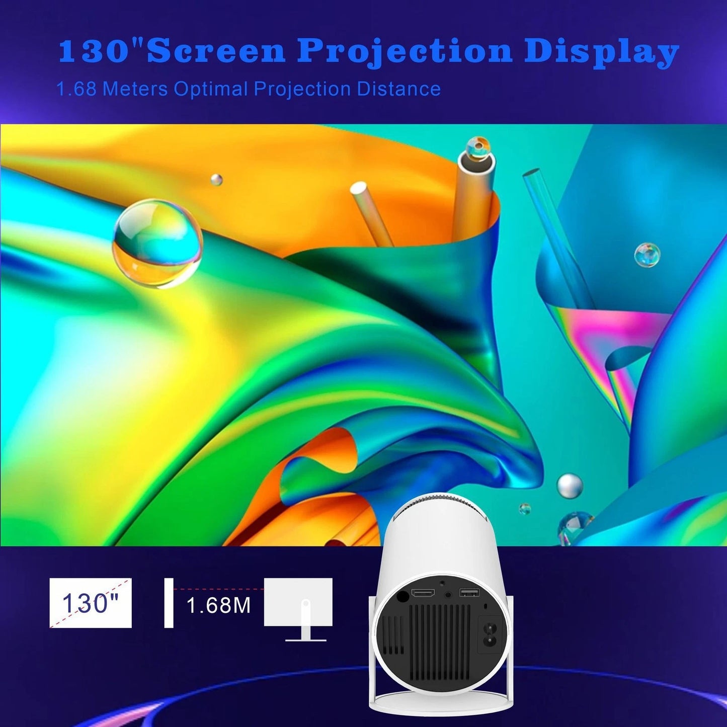 1080P 4K Mini Portable Wifi Bluetooth LED Projector Android Projector Theater