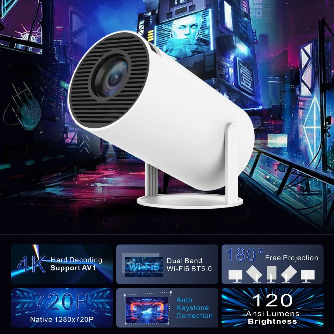 1080P 4K Mini Portable Wifi Bluetooth LED Projector Android Projector Theater