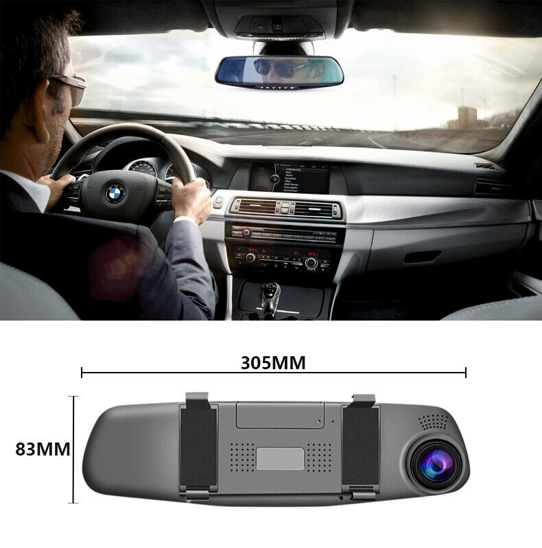 4.3" 1080P Dual Lens Car Auto DVR Dash Cam Video Camera Recorder Rearview Mirror