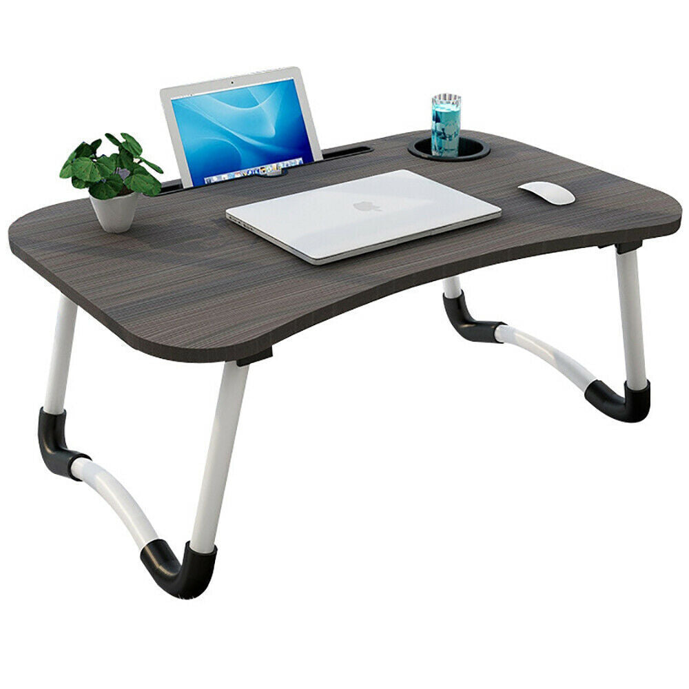Laptop Stand Table Foldable Desk Computer Study Adjustable Portable Cup Slot