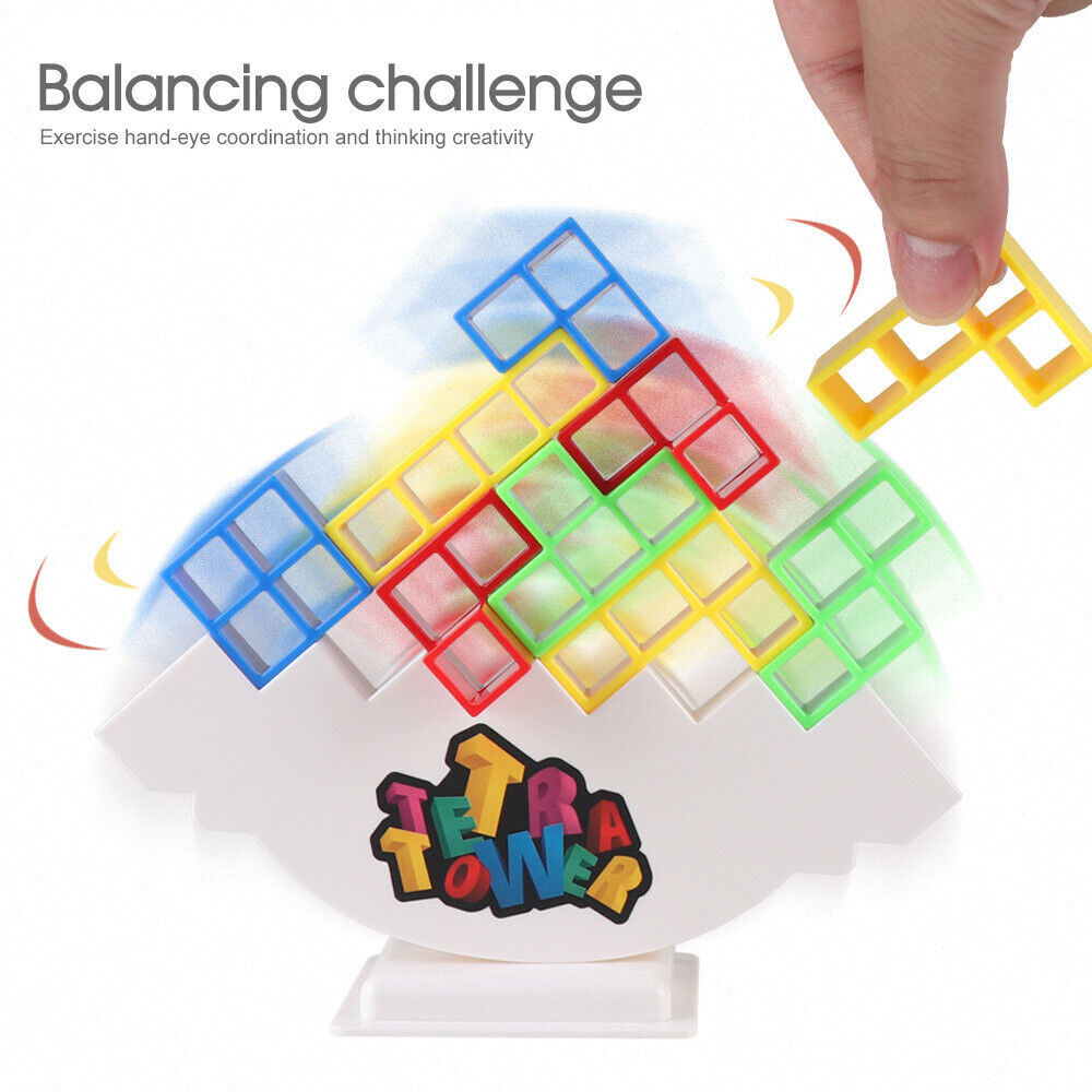 Tetra Tower Balance Stacking Blocks Game Team Toys Xmas Gifts Kids Adults