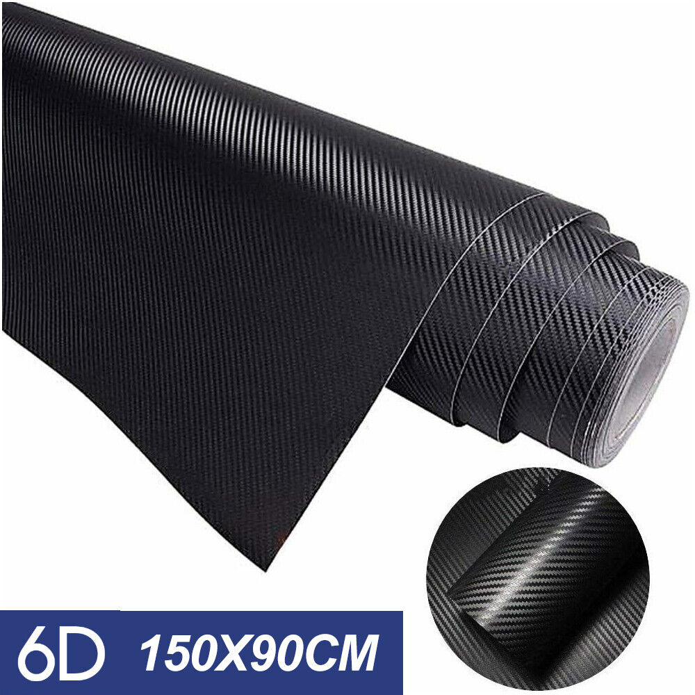 Gloss Black 4D 6D Carbon Fiber Vinyl Car Phone Laptop Wrap Sticker Film