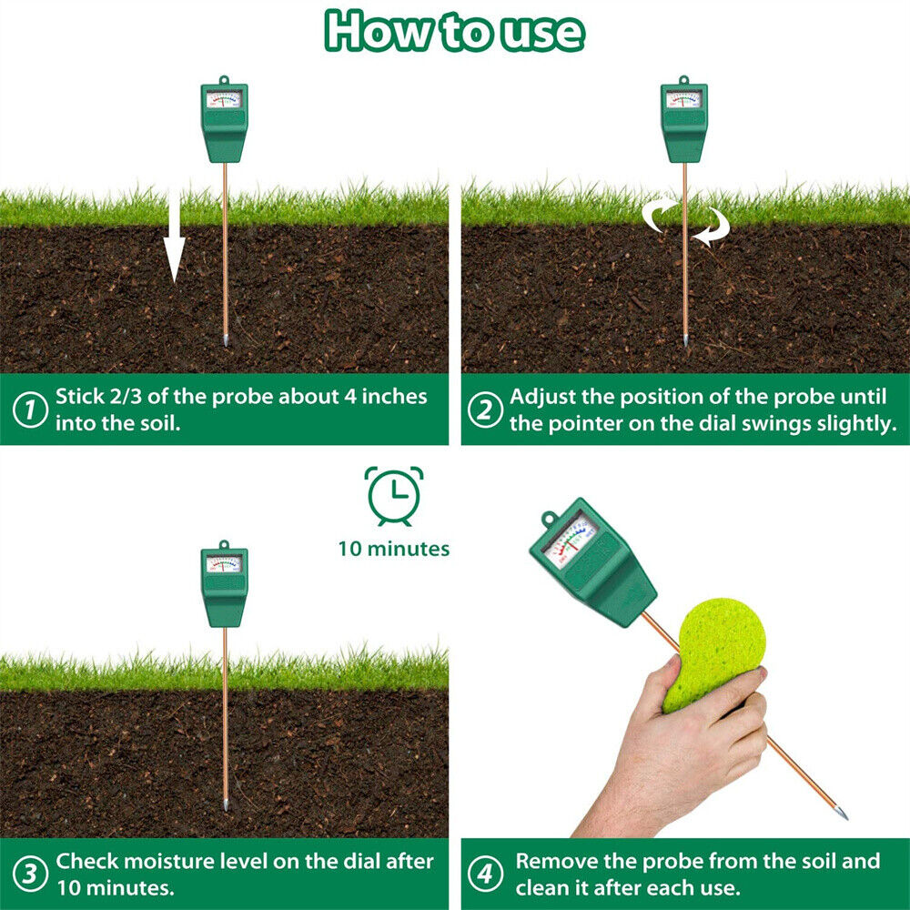 Soil Humidity Moisture Meter Water Sensor Test Monitor Hygrometer Plants Garden