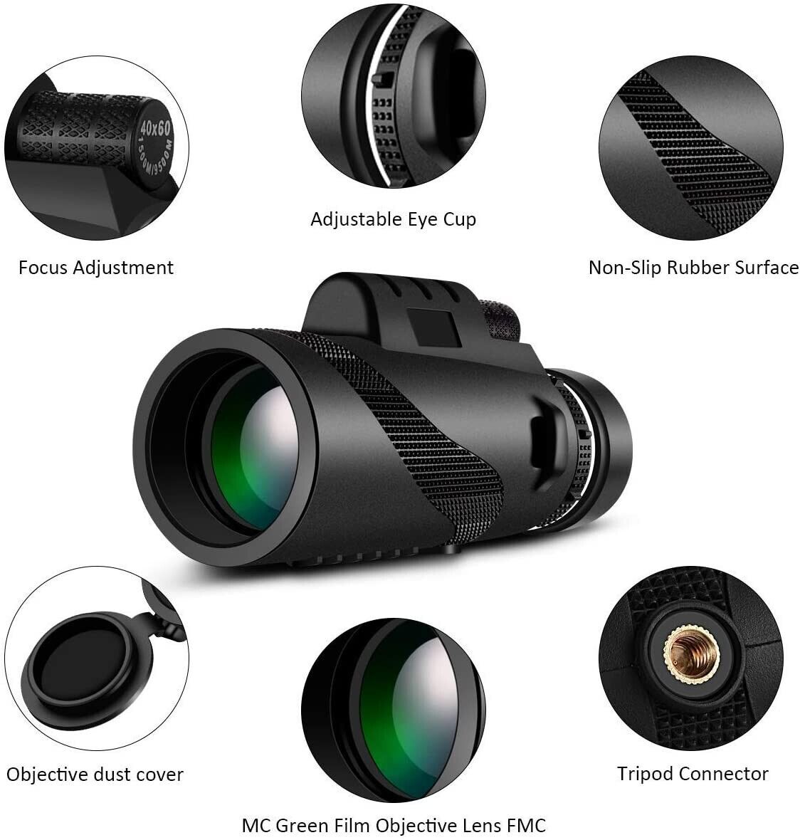 Durable Portable Telescope Monocular Travel Low Light Vision Phone Clip +Tripod