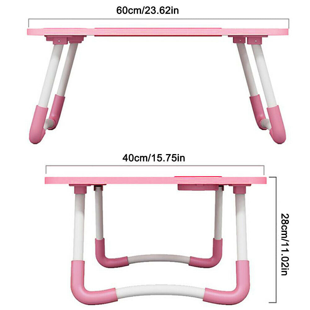 Laptop Stand Table Foldable Desk Computer Study Adjustable Portable Cup Slot