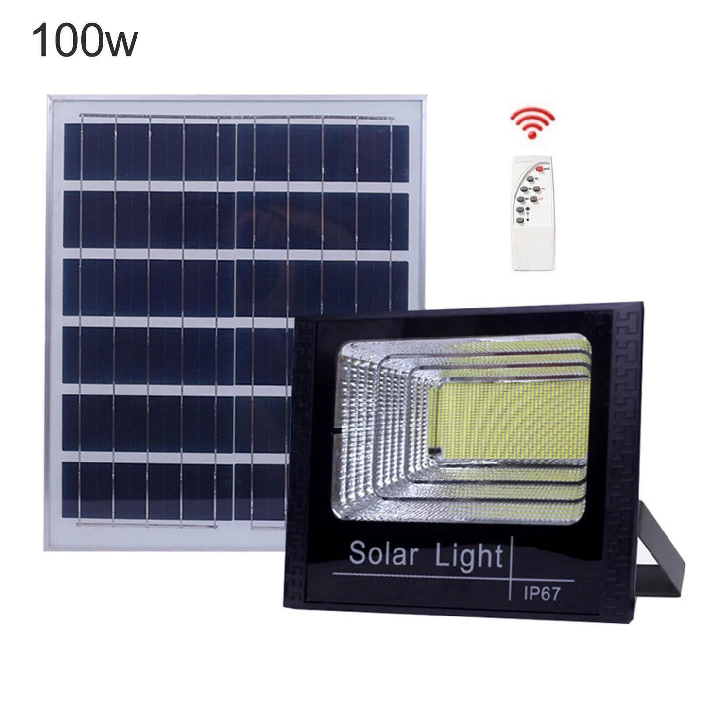 LED Solar Light Street Flood Sensor Remote Outdoor Garden Security Lamp