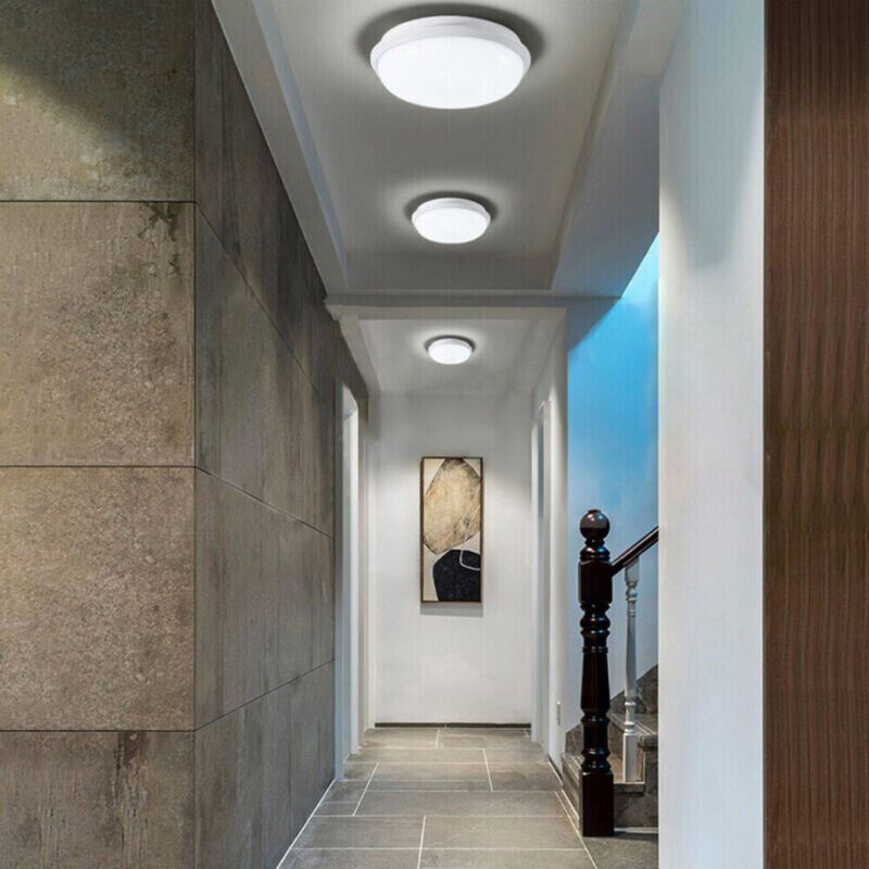 Solar Powered 28cm LED Ceiling Light Bedroom Garden Garage Shed Tent Lamp