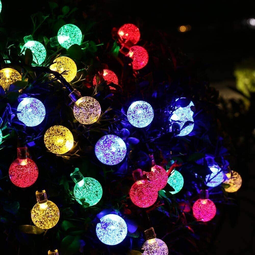 50LED Solar Globe String Fairy Light Outdoor Festoon Party Garden Tree Decor