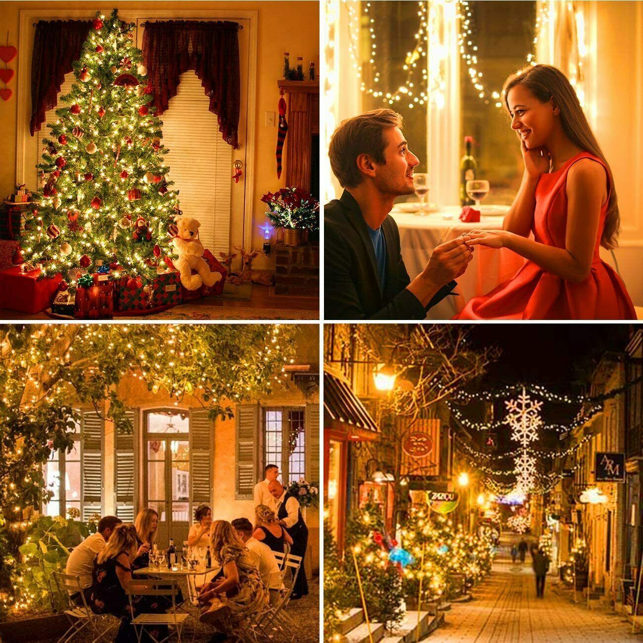 Solar Fairy String Lights 100/200/500 LED Outdoor Garden Christmas Party Decor