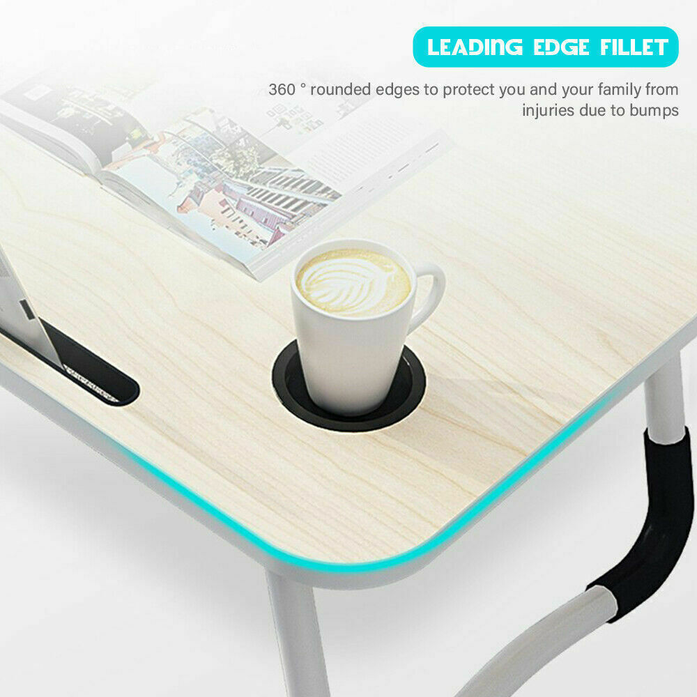 Laptop Stand Table Foldable Desk Computer Study Adjustable Portable Cup Slot