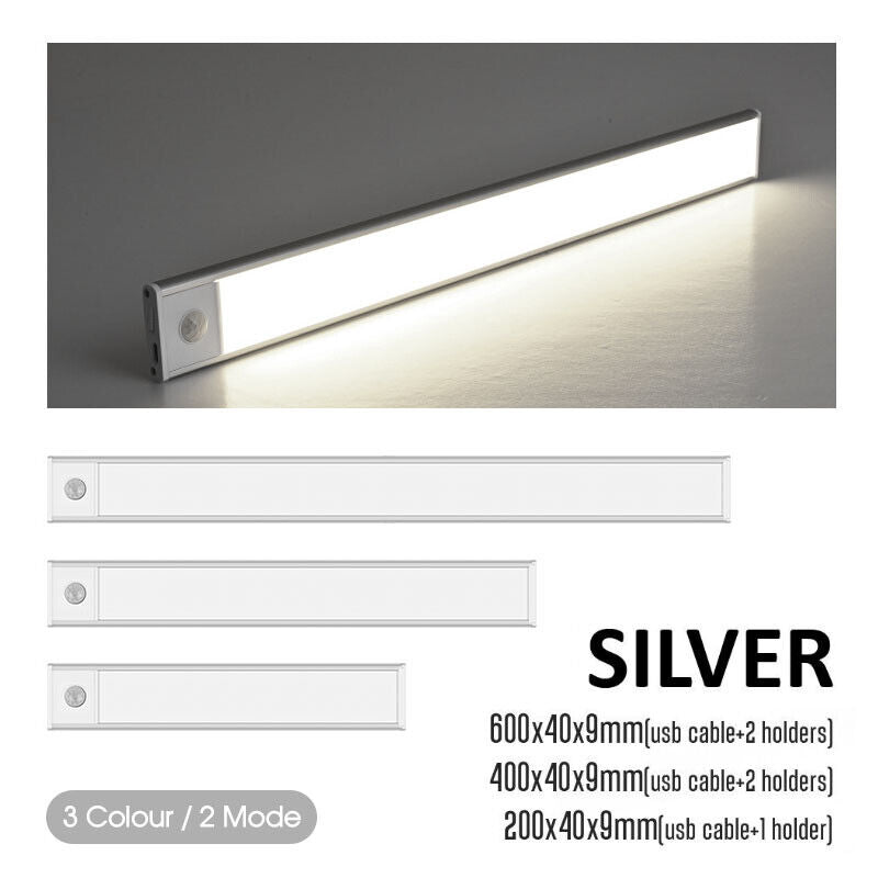 One-Key 3 Colour LED Motion Sensor Closet Light Cordless PIR Rechargeable