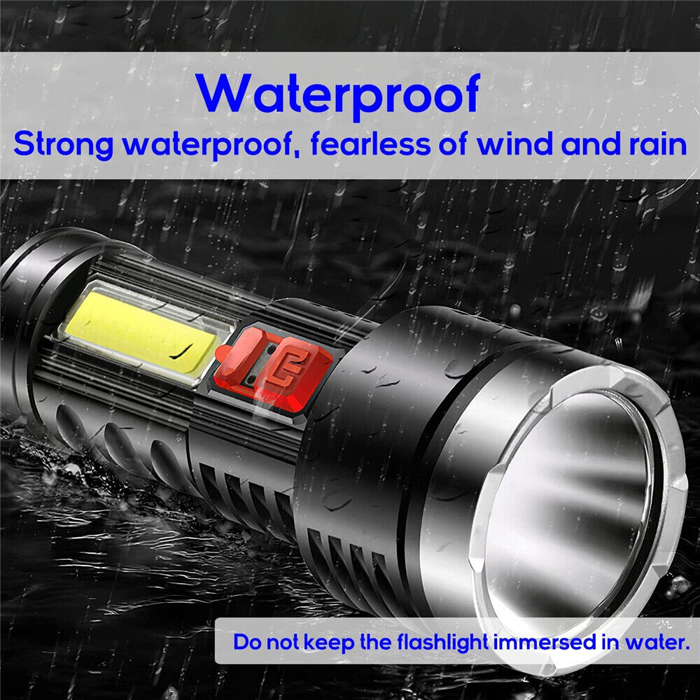 1200000LM COB 6 LED Flashlight USB Rechargeable Camping Torch Lamp Waterproof