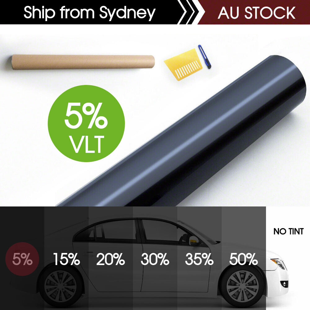 5%15%30%35%VLT Window Tint Film Black Roll Car Home 760mm x7m + Window Tinting Tools Kit