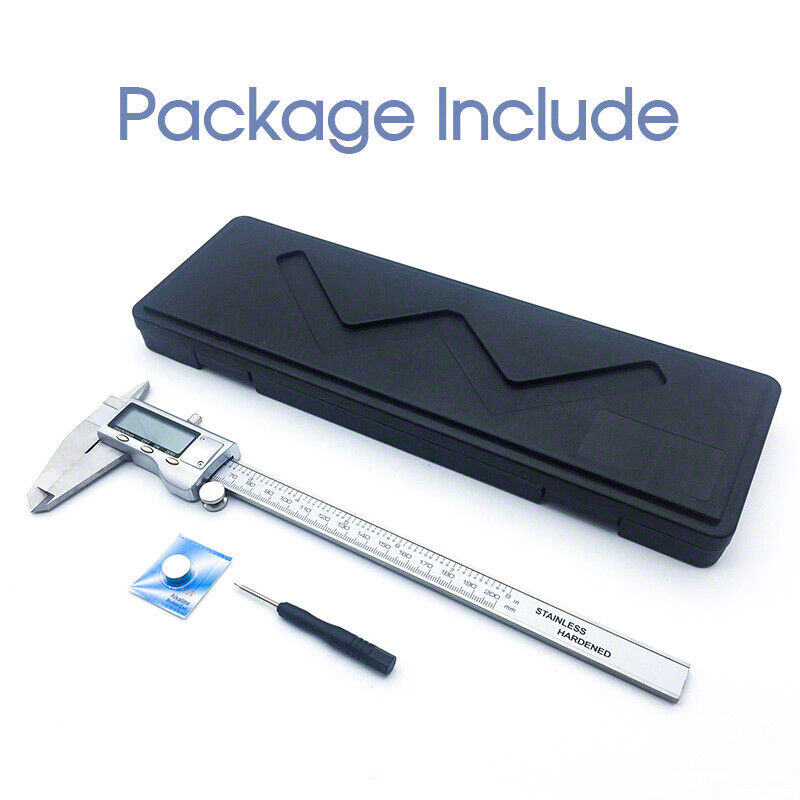 0-200mm (8") Stainless Steel Digital Vernier Caliper Micrometer Guage