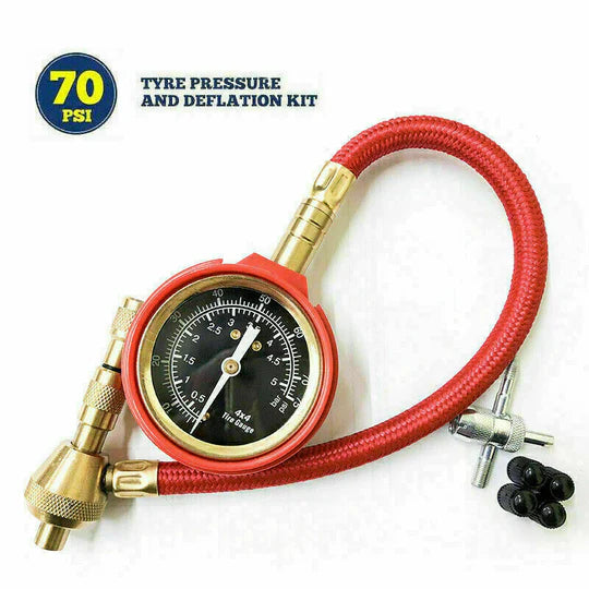 4X4 AIR DEFLATORS WITH PRESSURE GAUGE 4WD RAPID TYRE/TIRE DEFLATORS VALVE TOOL