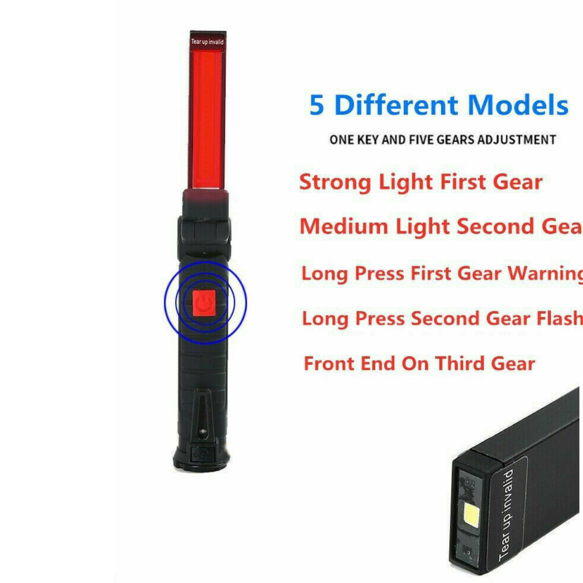 Rechargeable COB LED Hand Torch Flashlight Work Light Cordless Magnetic