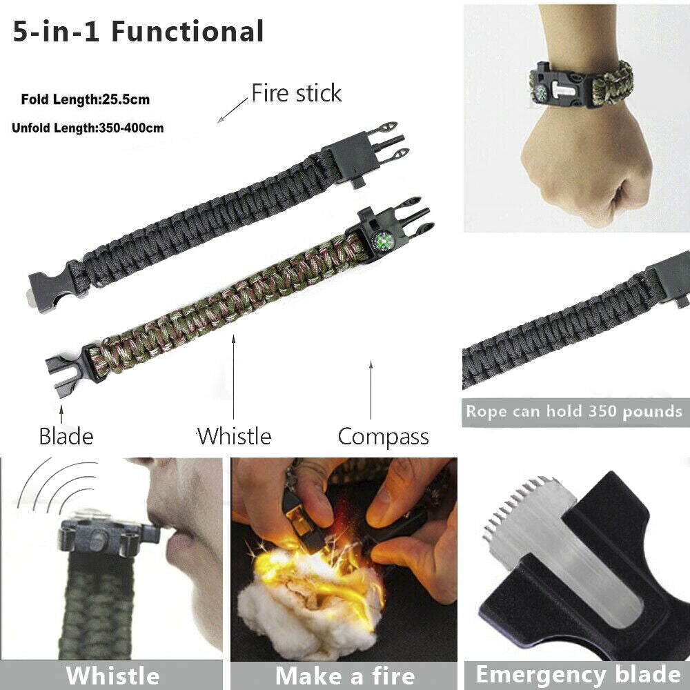 Emergency Survival Equipment Kit Outdoor Tactical Hiking Camping SOS 18Pcs Tool