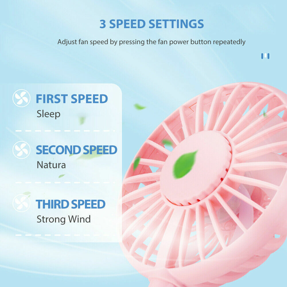 Portable 360° Mini Fan Travel USB Rechargeable Clip On Desk Pram Car Cooling Fan