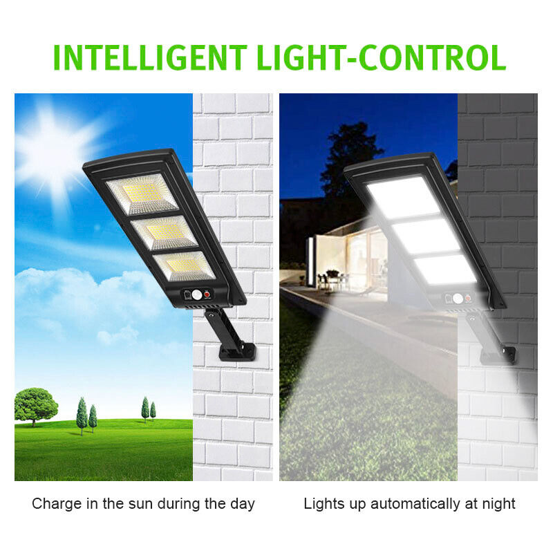 120 LED Solar Street Light Lamp Motion Sensor Lights Remote Garden Yard Flood