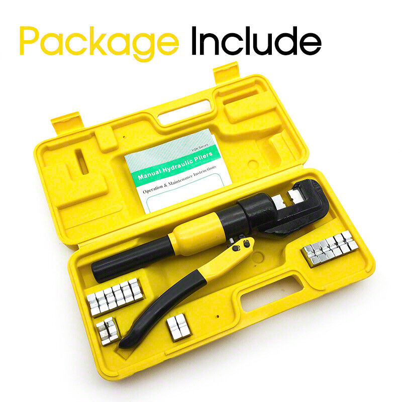 8 Ton Hydraulic Crimper Cable Wire Force Tool Kit 9 Die 4mm-70mm