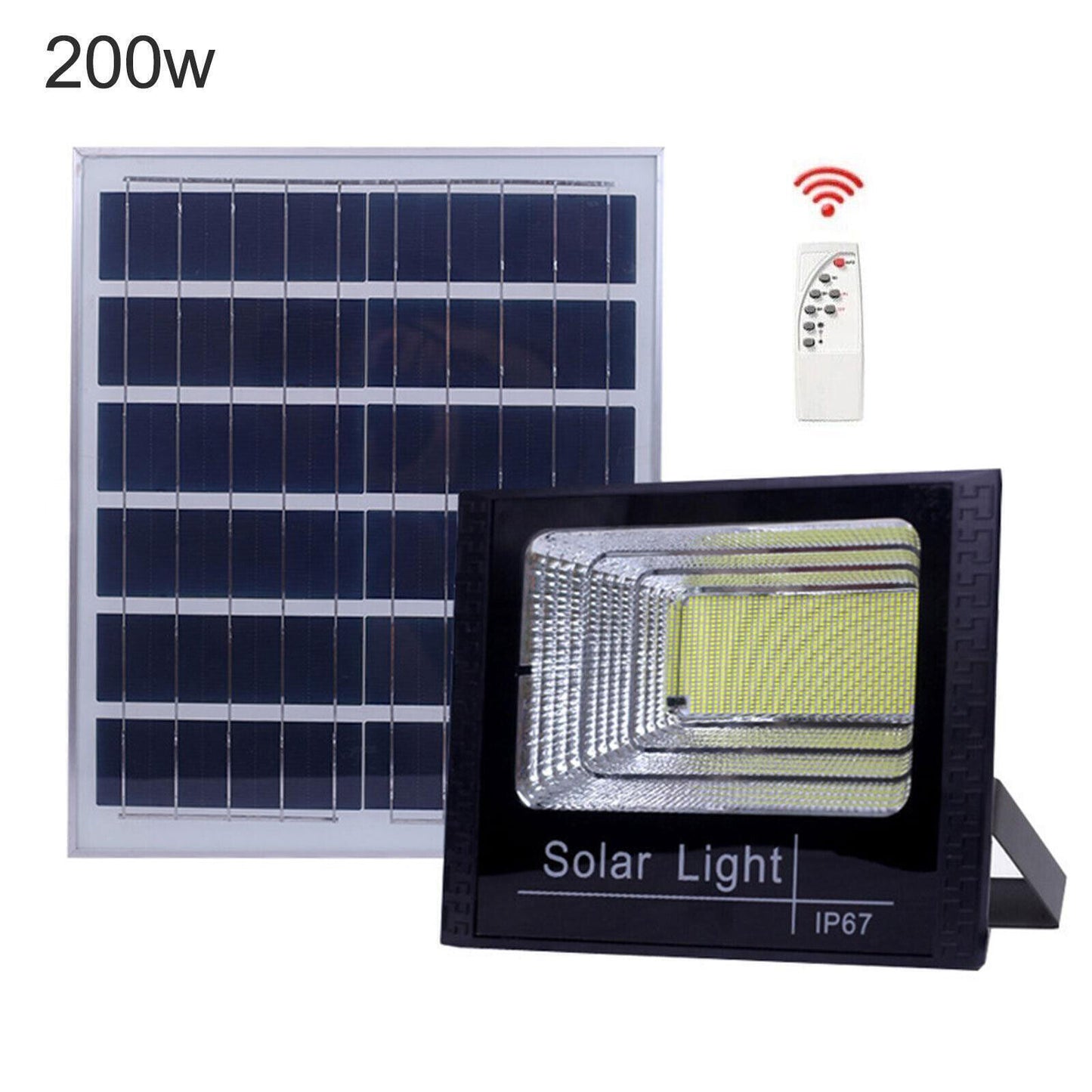 LED Solar Light Street Flood Sensor Remote Outdoor Garden Security Lamp