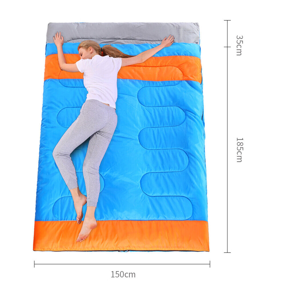 -10°C Double Outdoor Camping Sleeping Bag Hiking Thermal Winter 220x150cm