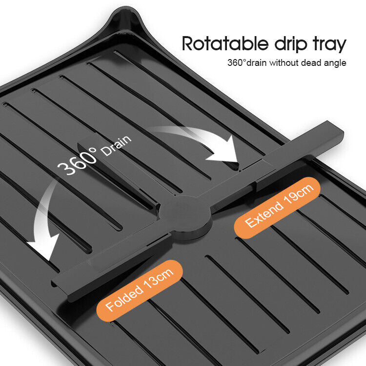 Detachable Dish Drying Rack 2 Tier Drainboard Cutlery Drainer Organizer