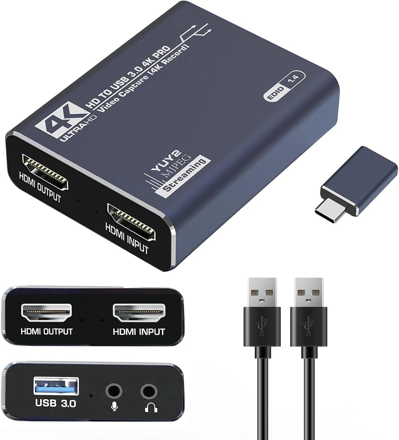 4K Video Capture Card 1080P 60fps HD Camera Recording HDMI to USB 3.0 Live Game