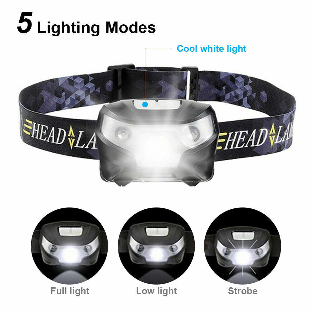 Waterproof Head Torch Rechargeable LED Headlamp Flashlight USB Camping Fish CREE