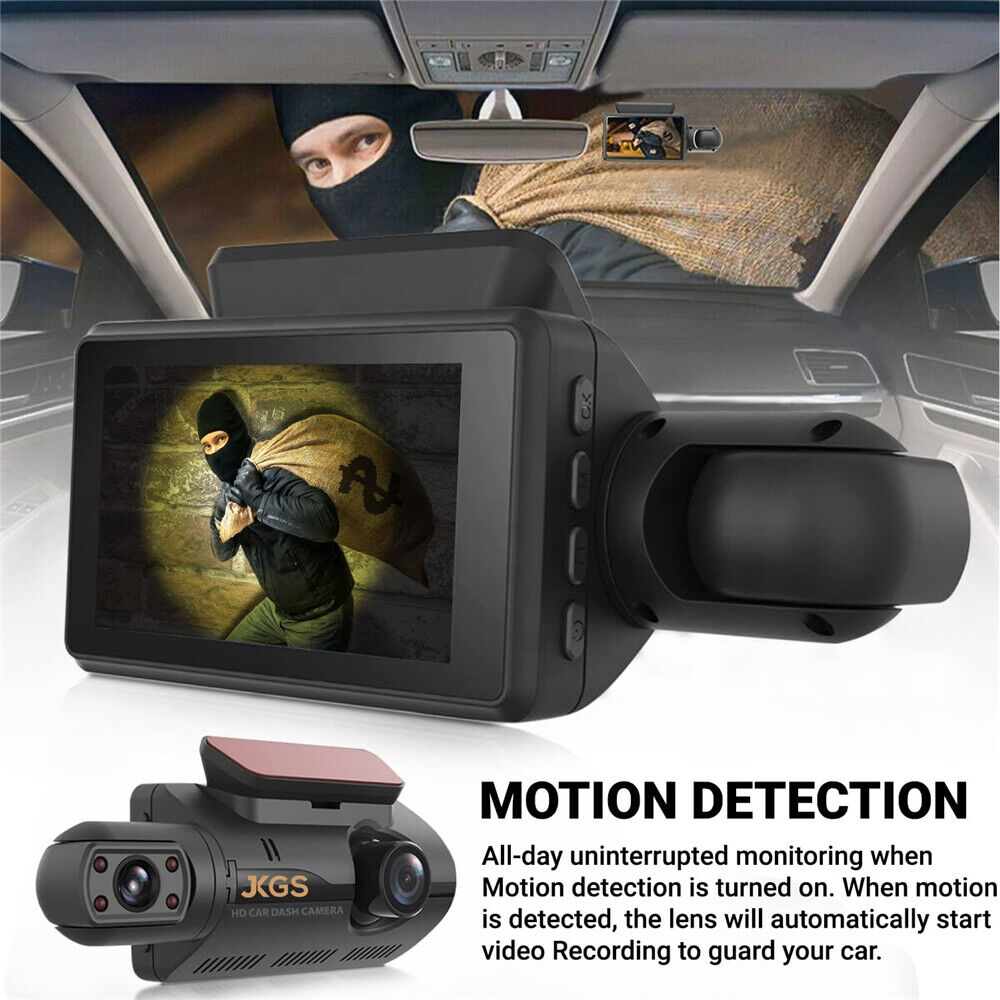 Uber Car 3" 1080P Dual Dash Cam IR Night Vision Video Recorder Camera G sensor