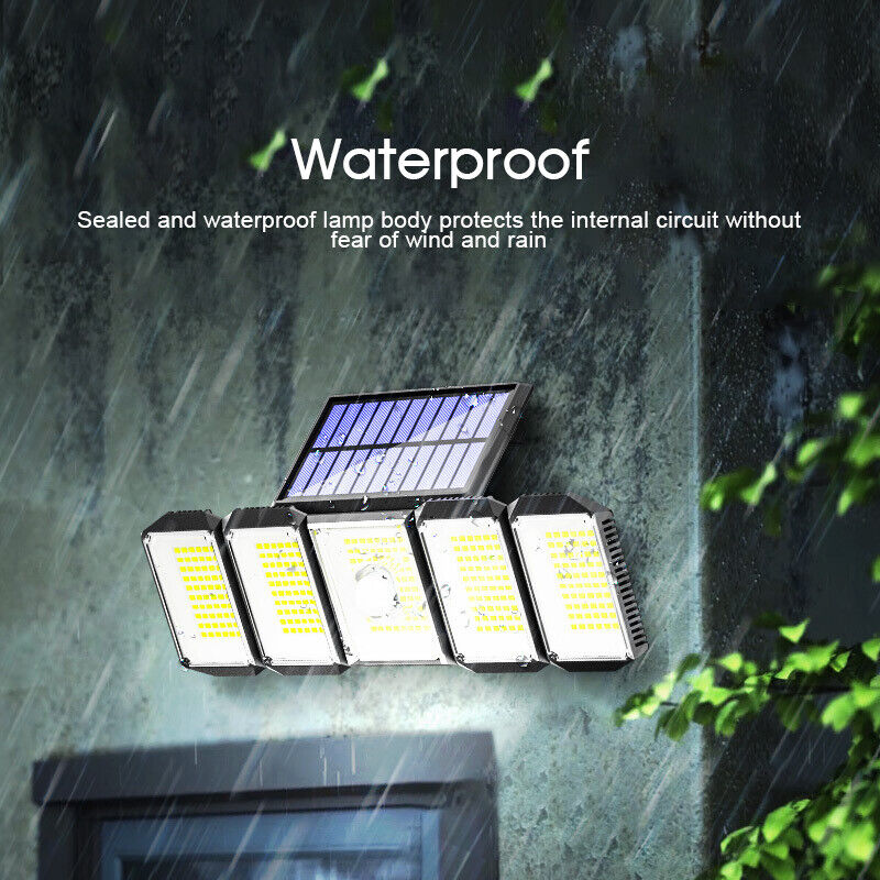 4 Head 300 LED Solar Lights Street Motion Sensor Light Garden Wall Security Lamp