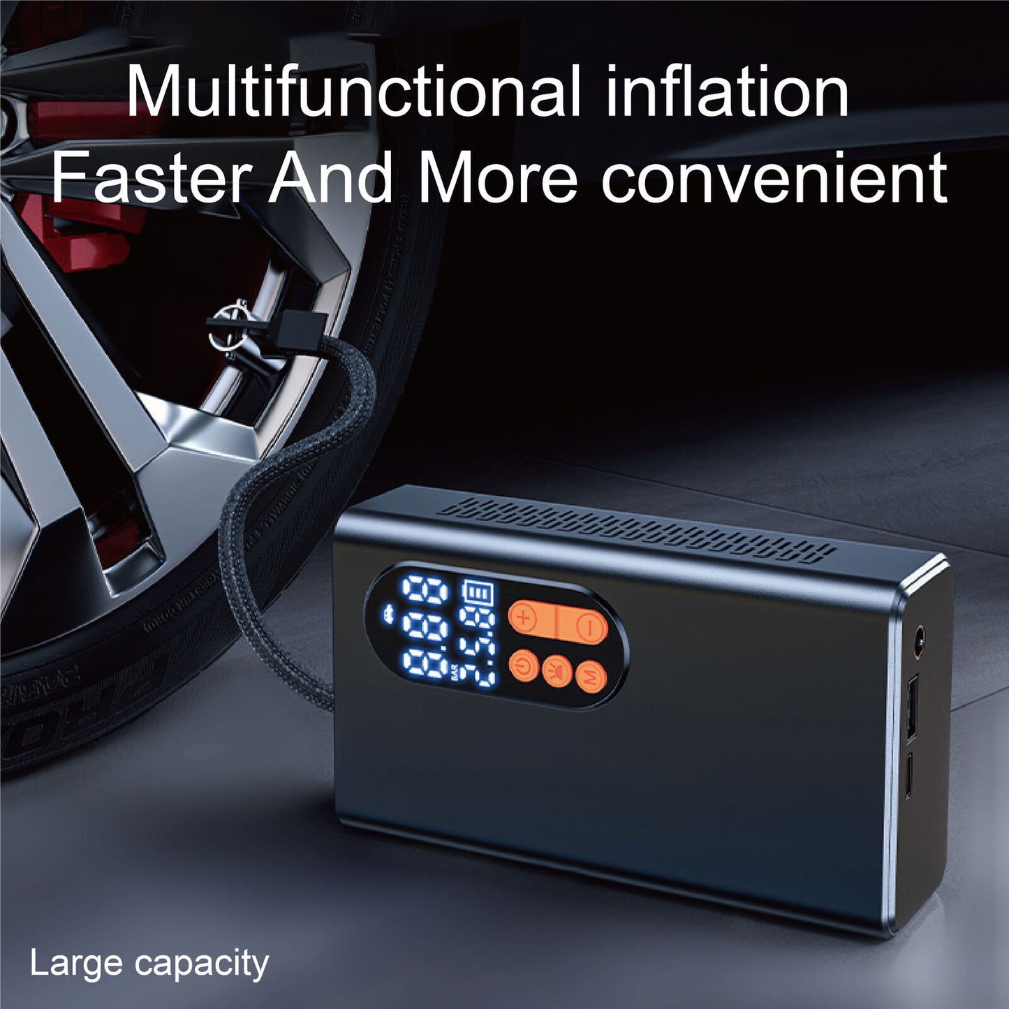 Digital Car Tyre Inflator Pump 12V Mini Portable Auto Air Compressor Bike