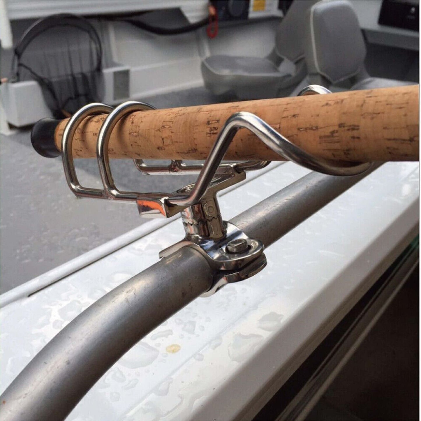 Stainless Steel Rod Holder Rail Mount Wire Fishing Boat Marine Grade