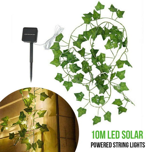 100LED Solar Powered Ivy Fairy String Lights Garden Outdoor Wall Fence Light