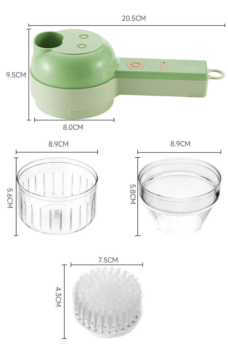 4 In 1 Handheld Electric Vegetable Cutter Multifunction Vegetable Fruit Slicer