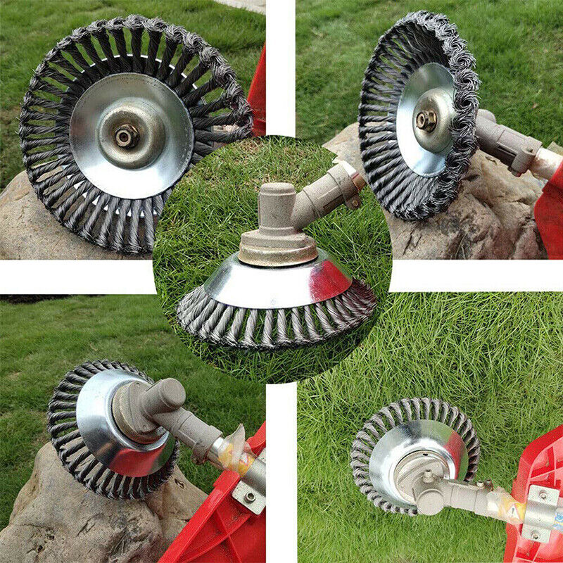 Weed Brush Steel Wire Trimmer Wheel 6/8" Garden Lawn Mower Head Tool Grass Cutter