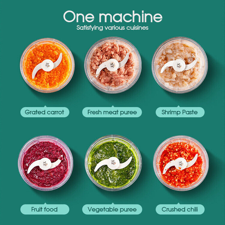 600ML Electric Garlic Food Chopper Vegetable Chopper Grinder Blender Crusher
