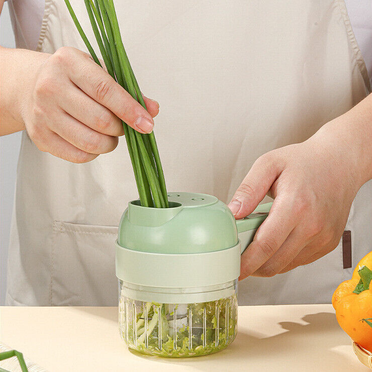 4 In 1 Handheld Electric Vegetable Cutter Multifunction Vegetable Fruit Slicer