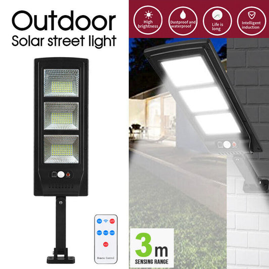120 LED Solar Street Light Lamp Motion Sensor Lights Remote Garden Yard Flood