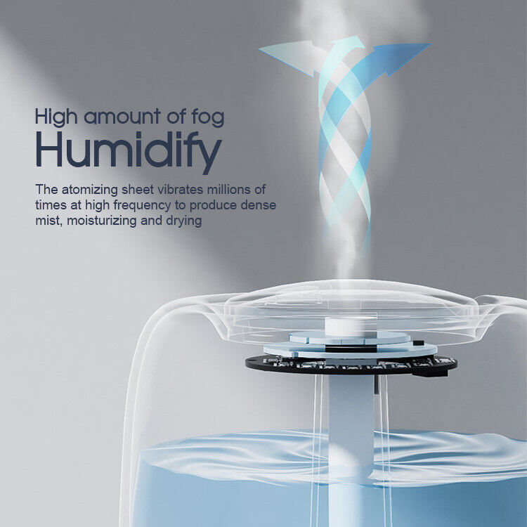 1.2L Air Humidifier Ultrasonic Purifier Diffuser LED Recharg Aroma Essential Oil