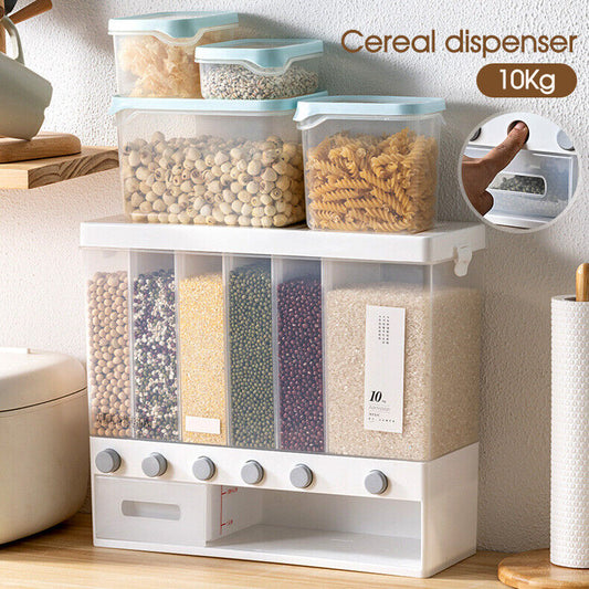 10Kg Kitchen Wall Rice Container Food Storage Case Bean Grain Cereal Dispenser