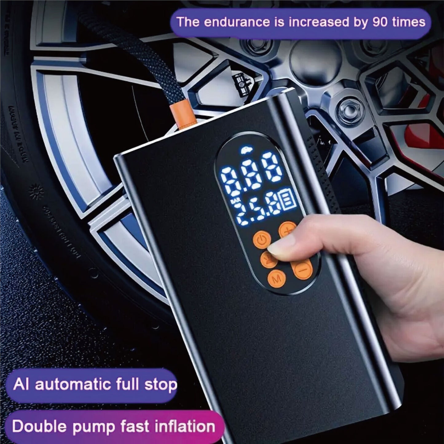 Digital Car Tyre Inflator Pump 12V Mini Portable Auto Air Compressor Bike