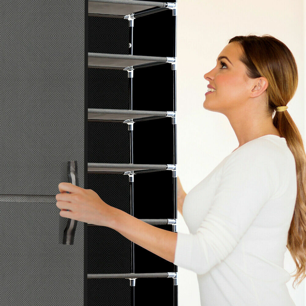 10 Tiers Shoe Rack Stackable Fabric Cabinet Storage Holder Wardrobe Organiser