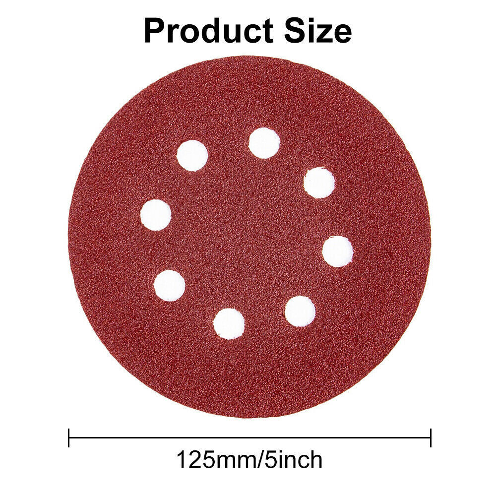 150pcs 125mm 5" Sanding Discs 60 80 100 120 240 Mixed Grit Orbital Sander Pads