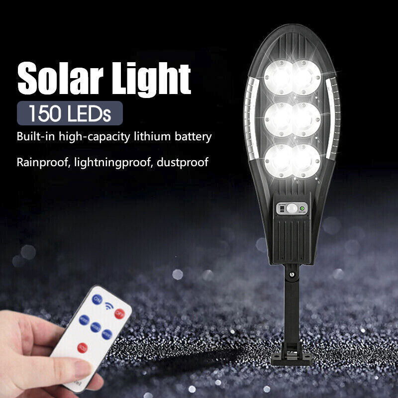 Solar Street LED Light Motion Sensor Remote Outdoor Garden Yard Flood Down Lamp