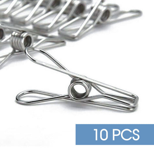 10-300X Stainless Steel Clothes Pegs Hanging Clips Pins Laundry Windproof Clamp