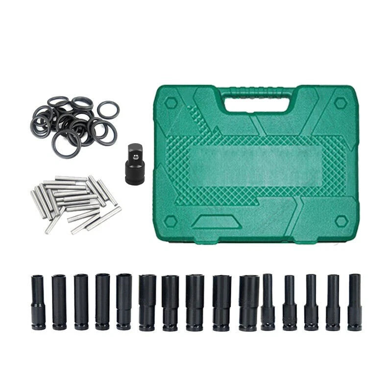 21x Drive Deep Impact Sockets 8-32MM Metric 1/2" Garage Workshop Tools Kit CRV