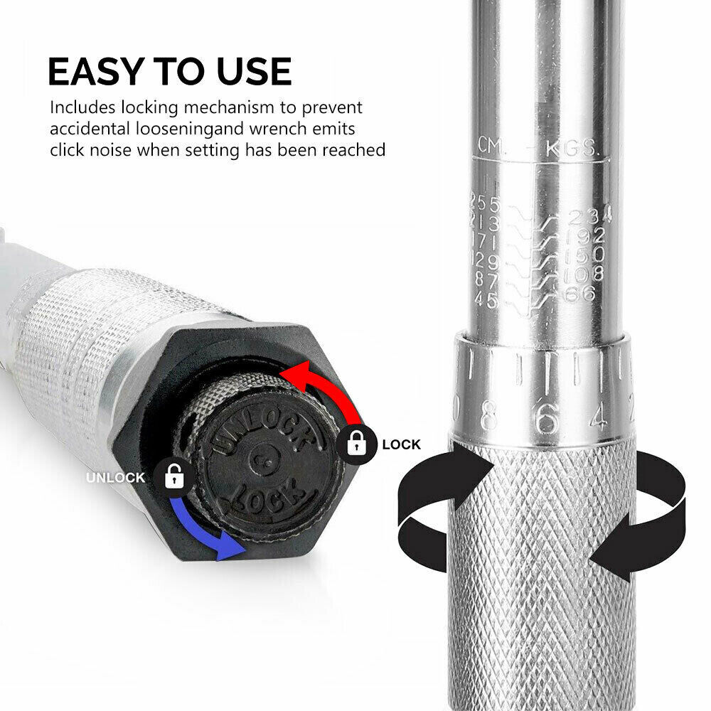 1/2 inch Drive Click Torque Wrench (42-210 Nm)